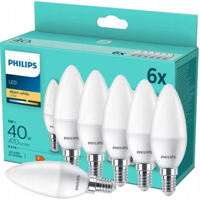 Philips Lighting 871951431344600 LED EEK2021 F A G E14 svíčkový tvar 5 W = 40 W teplá bíl – Zboží Mobilmania