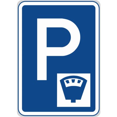 Dopravní značka IP13c | Parkoviště s parkovacím automatem Dopravní značka 500x700 mm – Zbozi.Blesk.cz