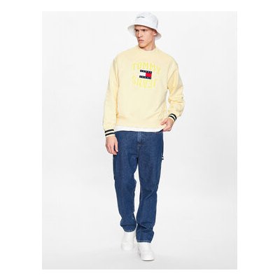 Tommy Jeans Mikina Boxy Arched Logo DM0DM16375 Žlutá Boxy Fit