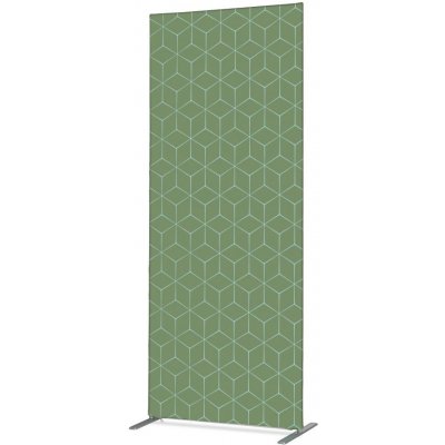 Jansen Display Potištěná látková dělící stěna Deco 85-200 Hexagon zelený, 870 x 2020 mm – Zboží Živě