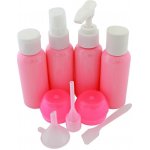 APT AG623 Souprava plastových lahviček a dóz na kosmetiku 9 dílů růžová – Zboží Mobilmania
