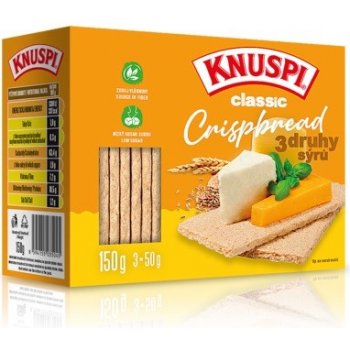 KNUSPI Crispbread 3 druhy sýra 150 g