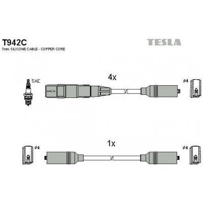 TESLA Zapalovací kabely original TE T942C – Hledejceny.cz