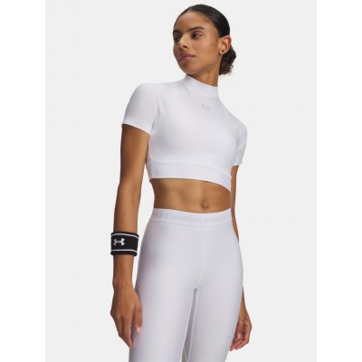 Under Armour HeatGear Crop Mock SS WHT Bílá – Sleviste.cz