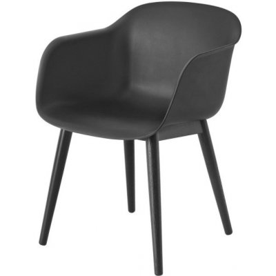 Muuto Fiber Armchair Wood Base černá