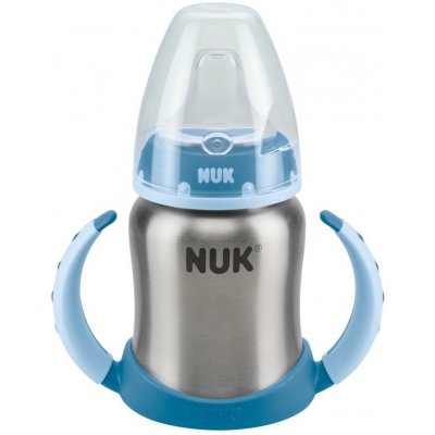 NUK FC lahvička na učení nerez SI pítko nekapající Modrá 125ml