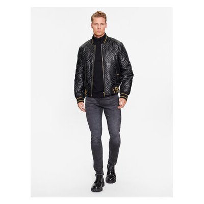 Versace Jeans Couture kožená bunda 75GAVP06 černá – Zboží Mobilmania