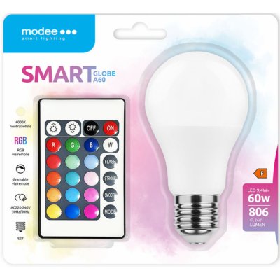 Light for home Chytrá RGB LED žárovka Globe A60 8,8W E27 270° 4000K 806 lumen – Zboží Mobilmania