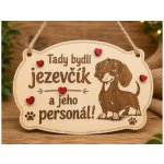 Dekorace z Řečice Dřevěná cedulka 18cm♥️ Jezevčík – Zboží Mobilmania