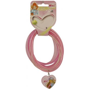 Winx Club Náramky PVC sada 6ks přívěsek srdce Flora světle růžová 040087