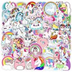 Samolepky jednorožci 50 ks – Zboží Mobilmania