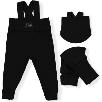 ESITO Rostoucí žebrované kalhoty s laclem Color Black černá – Zboží Mobilmania