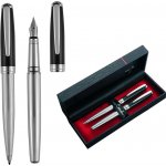 Pierre Cardin Christophere sada kuličkového a plnicího pera stříbrná/černá – Sleviste.cz
