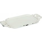 Clayre & Eef Bílý antik kovový tácek 16x8x1cm – Sleviste.cz
