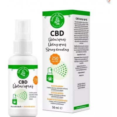 Zelená země CBD ústní sprej s 250 mg CBD a koloidním stříbrem 50 ml