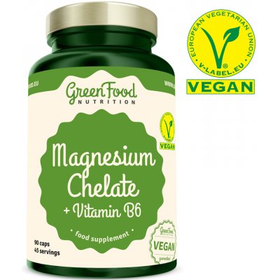 GreenFood Nutrition Magnesium Chelated vegan caps. 60 + 30 kapslí – Zbozi.Blesk.cz