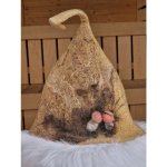 Saunový mág Čepice světle hnědá s houbičkami – Zboží Dáma