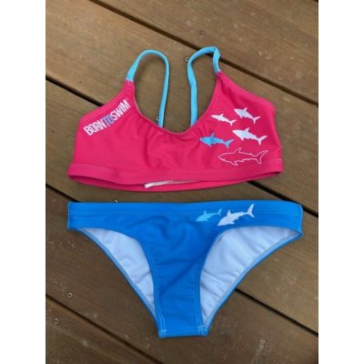 BornToSwim Sharks Bikini Blue/Pink – Zboží Mobilmania