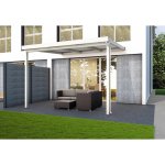 Gutta Premium 5,10 x 3,06 m čirý polykarbonát s bílými pruhy / bílá konstrukce pergola – Sleviste.cz