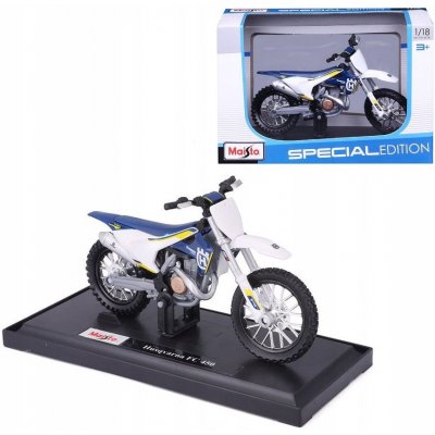 Maisto motorka na stojánku Husqvarna FC 450 modrá 1:18 – Zboží Mobilmania