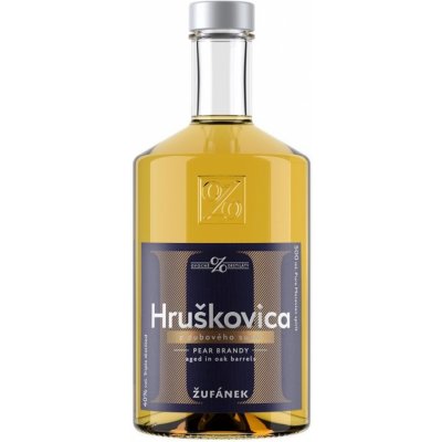 Žufánek Hruškovica z dubového sudu 40% 0,5 l (holá láhev)