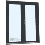Kömmerling balkonové dveře 70 AD O+OS klapačka pravé antracit/bílá 150 x 210 cm oboustranná klika + FAB + hliníkový práh – Hledejceny.cz