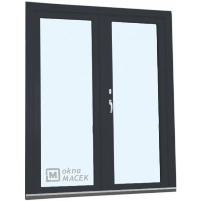 Kömmerling balkonové dveře 70 AD O+OS klapačka pravé antracit/bílá 150 x 210 cm oboustranná klika + FAB + hliníkový práh – Hledejceny.cz