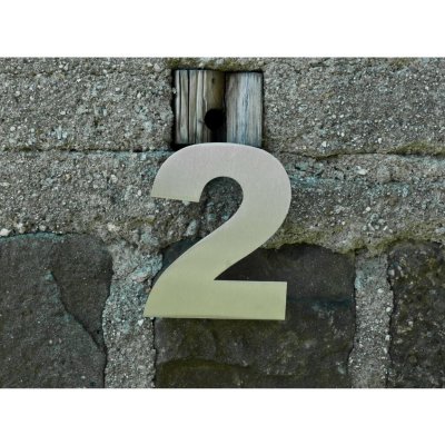 Nerezové domovní číslo 2 se závitem - Arial Velikost: 10 cm – Zbozi.Blesk.cz