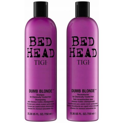 Tigi Bed Head Dumb Blonde šampon 750 ml + Blonde Reconstructor šampon a kondicionér pro poškozené blond vlasy 750 ml dárková sada – Zboží Dáma