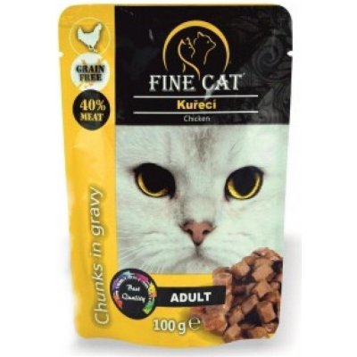 Fine Cat Grain-Free Adult kuřecí v omáčce 100 g – Hledejceny.cz