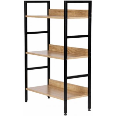 ModernHome CWJ602893CL Dřevěný regál s kovovým rámem, 3 police – Sleviste.cz