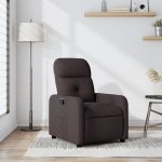 Shumee elektrické masážní polohovací křeslo tmavě hnědé textil – Zboží Dáma