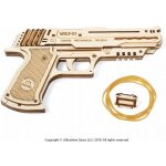 Ugears 3D mechanické puzzle Pistole Wolf-01 62 ks – Zboží Dáma
