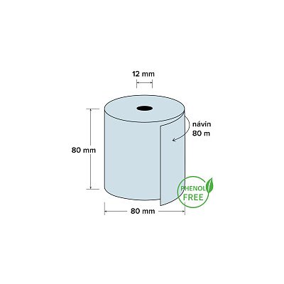 Termo kotouček Blue4est 80/80/12 mm, 80m, PHENOL FREE, 5 ks – Zboží Živě