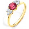 Prsteny Savicky zásnubní prsten Fairytale žluté zlato rubín bílé safíry PI Z FAIRL458