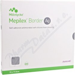 Mepilex Krytí Border Ag Antimikrobiální silikonové 15 x 17,5 cm 5 ks