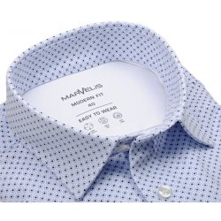 Marvelis Modern fit jersey elastická košile s modrým vzorem bílá