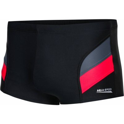 Aqua Speed plavecké šortky Aron Black/Red/Grey Pattern – Zboží Mobilmania