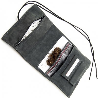 FIXED Kožené pouzdro pro cigaretový tabák papírky a filtry černá štípenková kůže