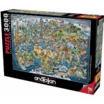 ANATOLIAN Úžasná mapa světa 3000 dílků – Hledejceny.cz