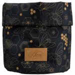 Pleva kosmetický látkový vak organizér tmavý včelí motiv výška 21 cm průměr 16 cm – Zboží Mobilmania
