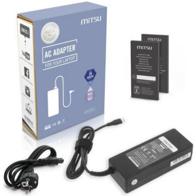 Nabíječka Mitsu 90 Watt USB-C na notebook 90W 5V 3A9V 3A12V 3A15V 3A20V 4.5A (black) - možnost vrátit zboží ZDARMA do 30ti dní – Zboží Živě