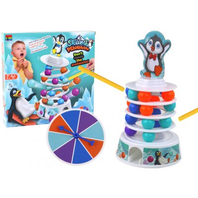 Lean Toys balanční věž s tučňákem a balónky