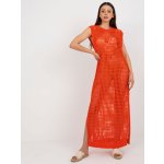 Basic háčkované maxi šaty oranžové – Zboží Mobilmania