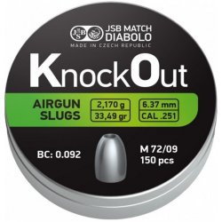 Diabolky JSB Knockout Slugs 6,37 mm 150 ks