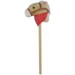Kůň na tyči Teddies plyš 80 cm na baterie se zvukem béžový – Sleviste.cz