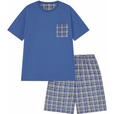 Wolf S2575A pánské pyžamo krátké modré – Sleviste.cz