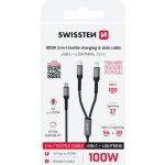 Swissten 72501202 nabíjecí 2v1 usb-c / usb-c + lightning 100w 1,5m černý – Zboží Živě