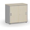 Kancelářské skříně Primo Kancelářská skříň se zasouvacími dveřmi GRAY, 740 x 800 x 420 mm, šedá/bříza