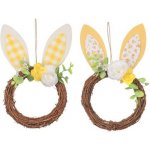 Věnec s filcovýma ušima 16 x 25 cm, žlutý – Zbozi.Blesk.cz